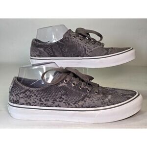 Vans Authentic Suede Snakeskin Snake Print Low Top Sneaker Gray Women's Size 9.5